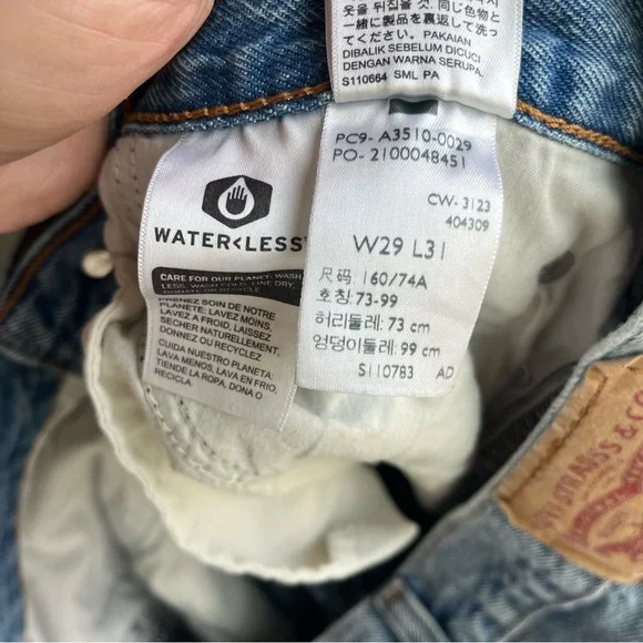 Levi’s 94 Baggy Distressed Jeans Size 29x31 Y2K Straight Leg Denim - Picture 12 of 13